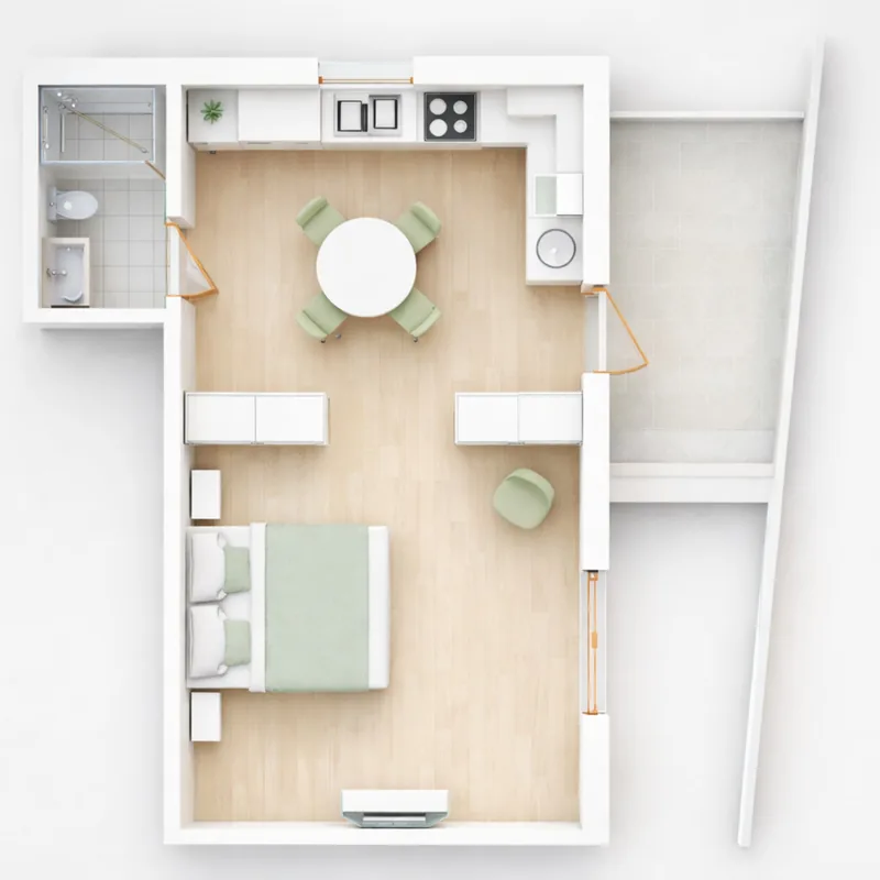 45 m² apartment plan